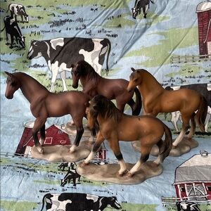Brown Horse Figurine Set